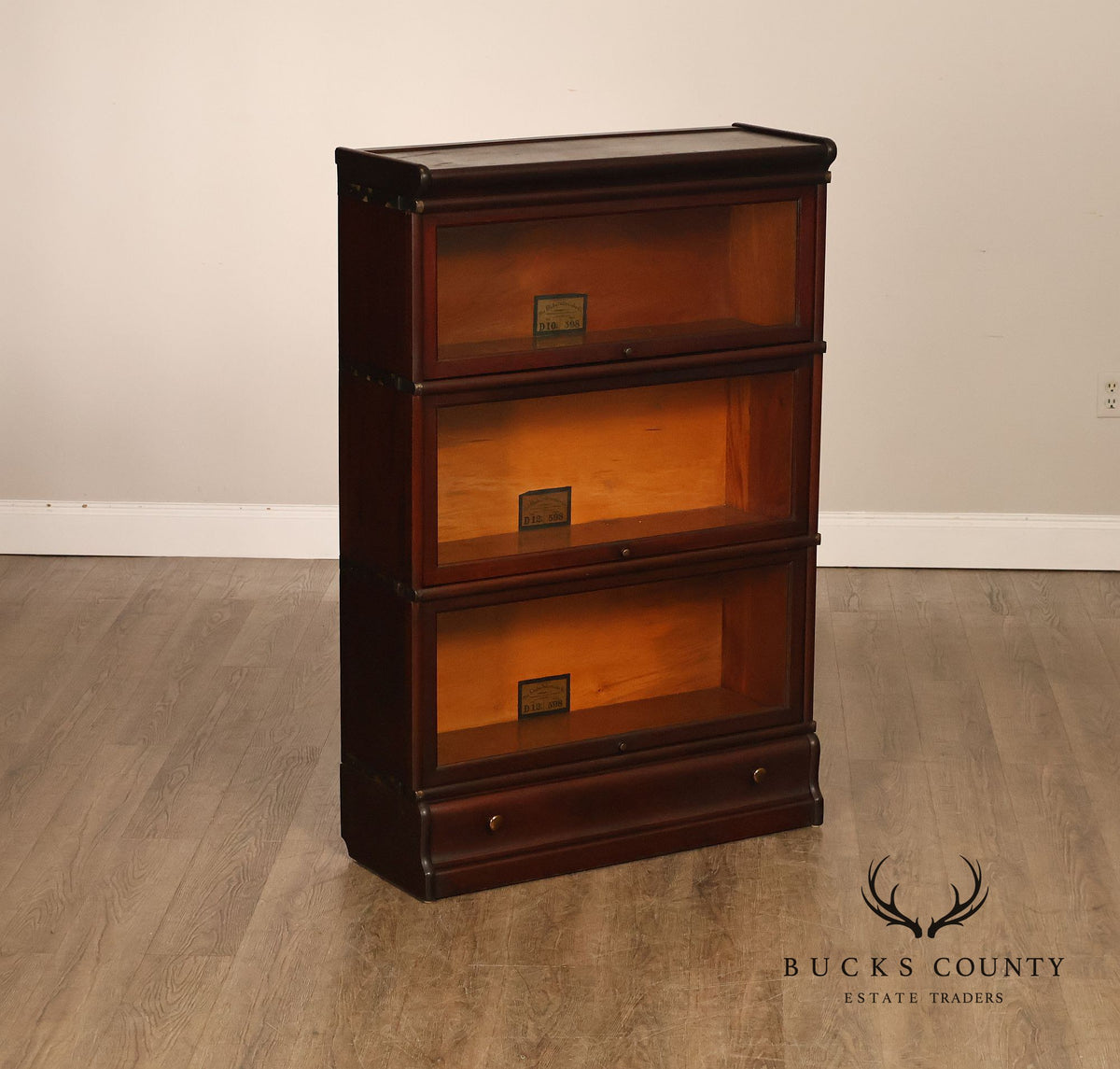 Globe Wernicke Pair of Mahogany Three Section Barrister Bookcases