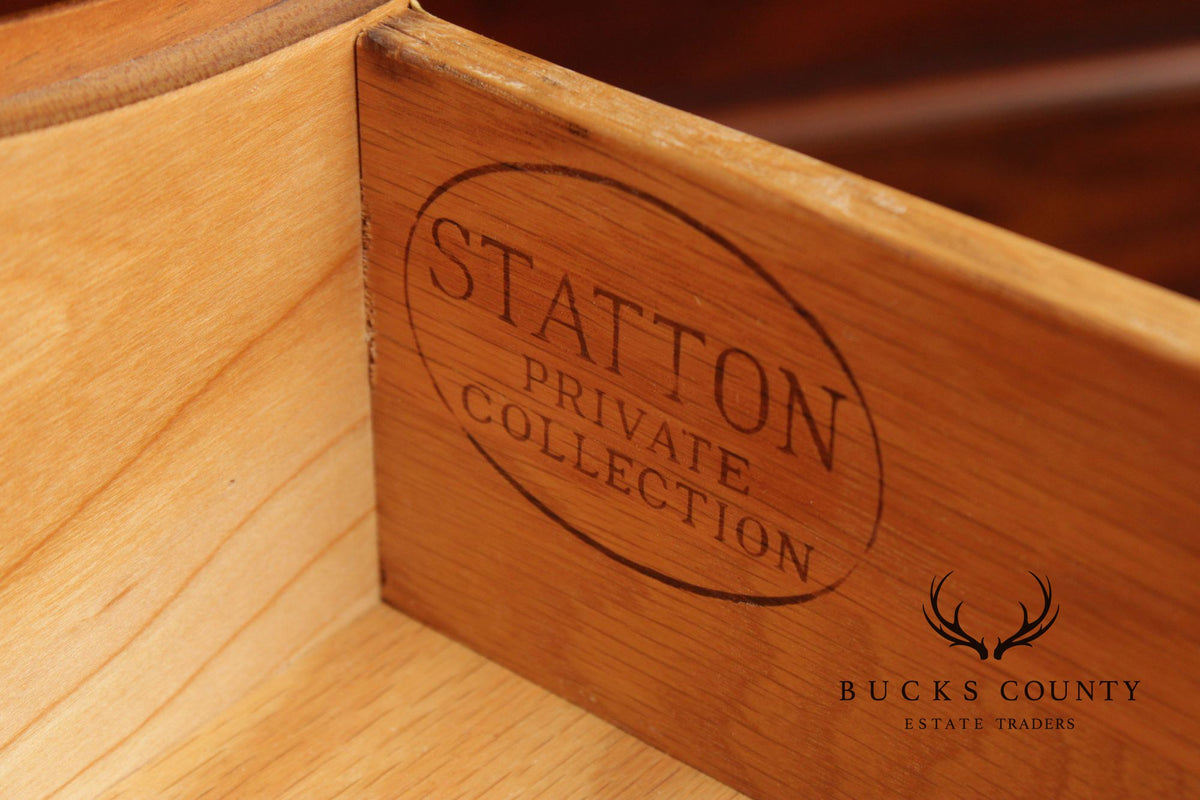 Statton Chippendale Style Cherry Chest on Chest
