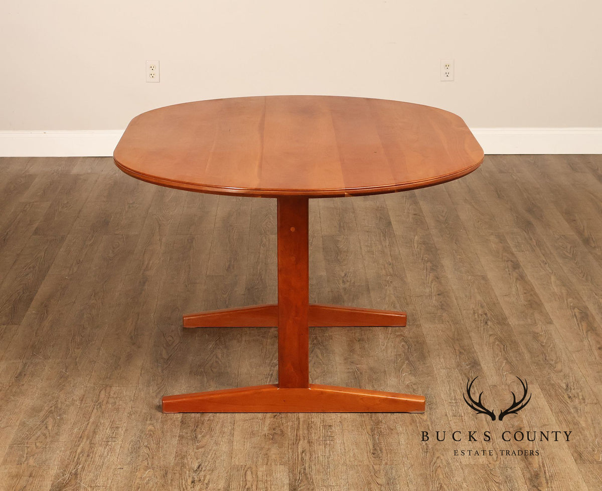 Mid Century Modern Oval Wood Dining Table With Trestle Base