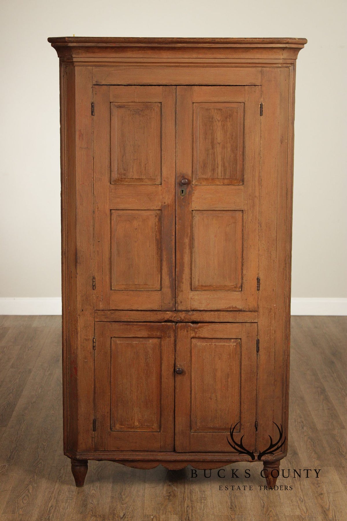 Antique American Primitive Painted Corner Cabinet