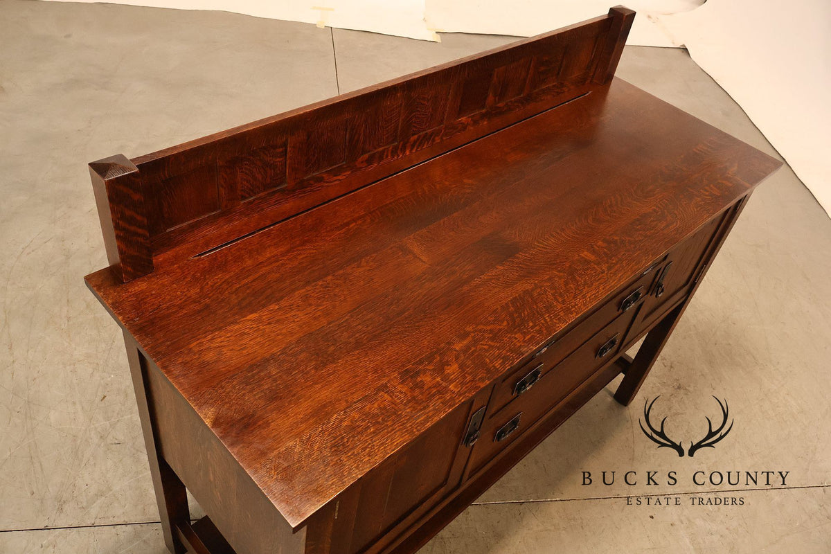Stickley Mission Collection Oak Sideboard Server With Gallery Back