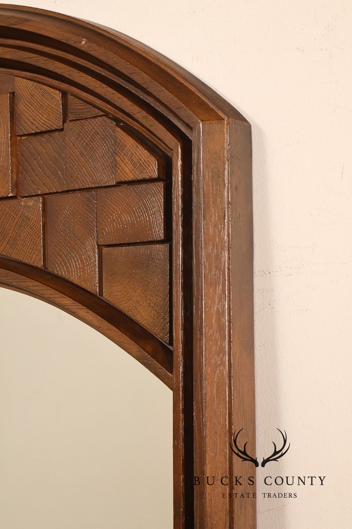 Mid Century Modern Brutalist Arched Wall Mirror