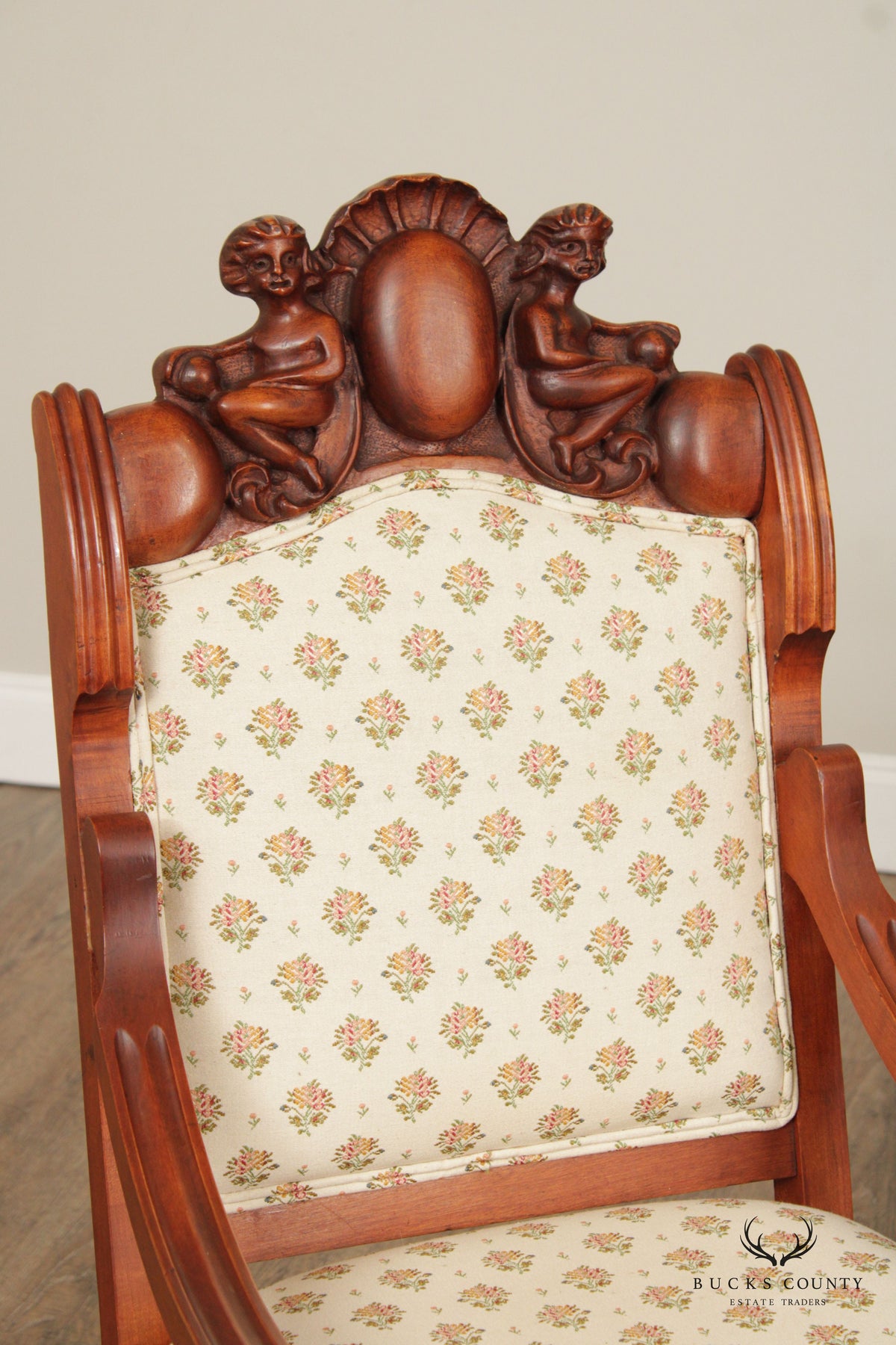Antique Victorian Figural Carved Armchair