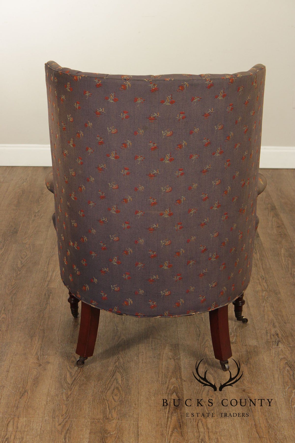 Antique English Regency Barrel Back Fireside Chair
