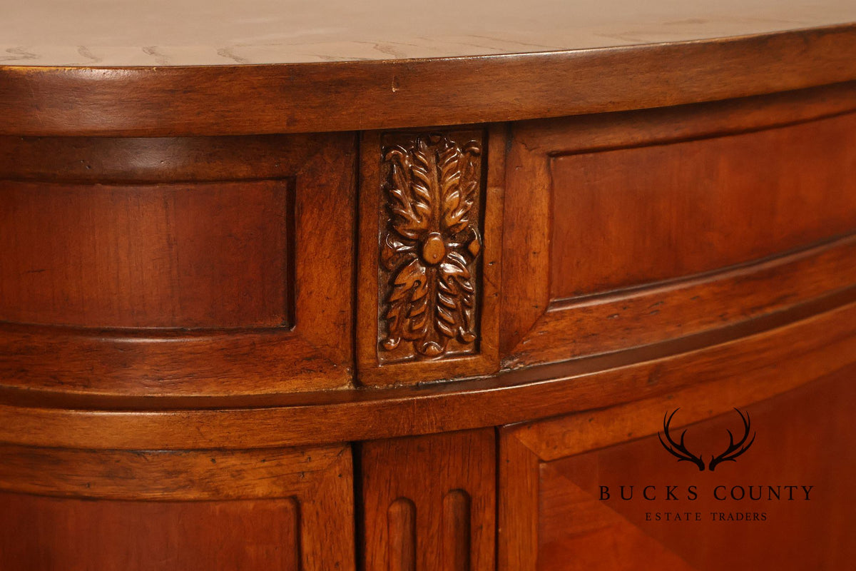 Oval Burl Wood Jewelry Armoire With Lift Top And Side Doors