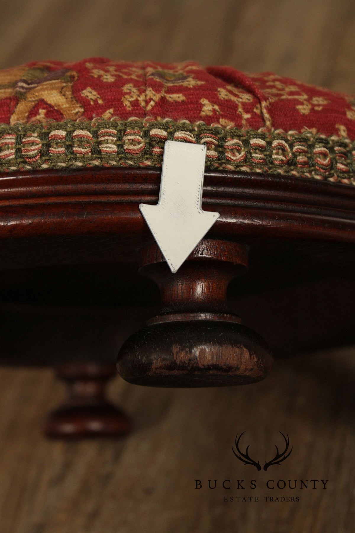 Antique Victorian Low Round Foot Stool