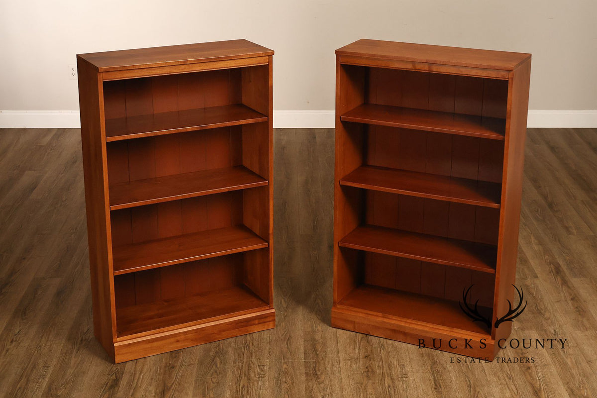 Ethan Allen 'Country Colors' Pair Of Maple Open Bookcases
