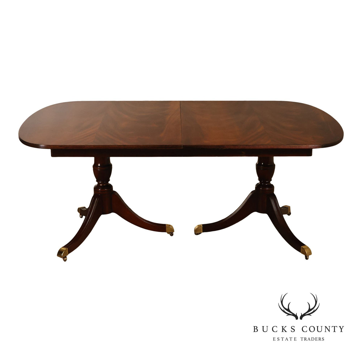 Kindel Flame Mahogany Double Pedestal Dining Table