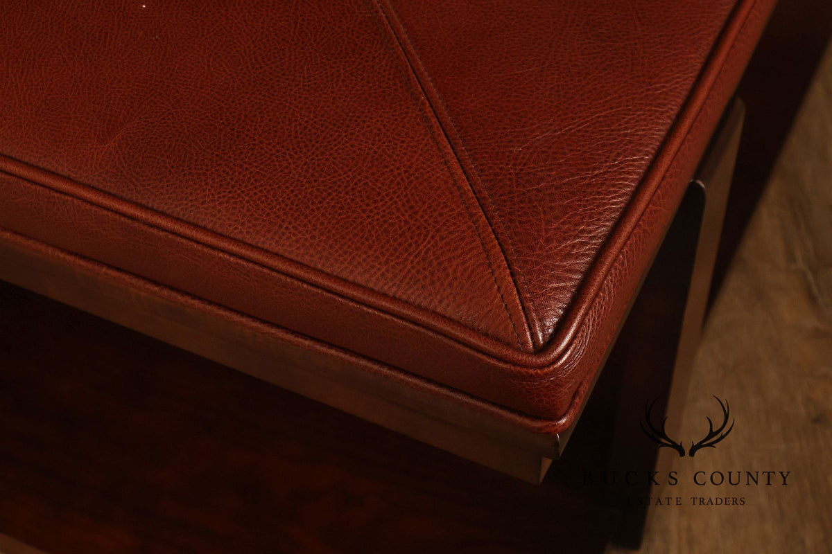 CTH Sherrill Occasional Leather Two-Tier Coffee Table