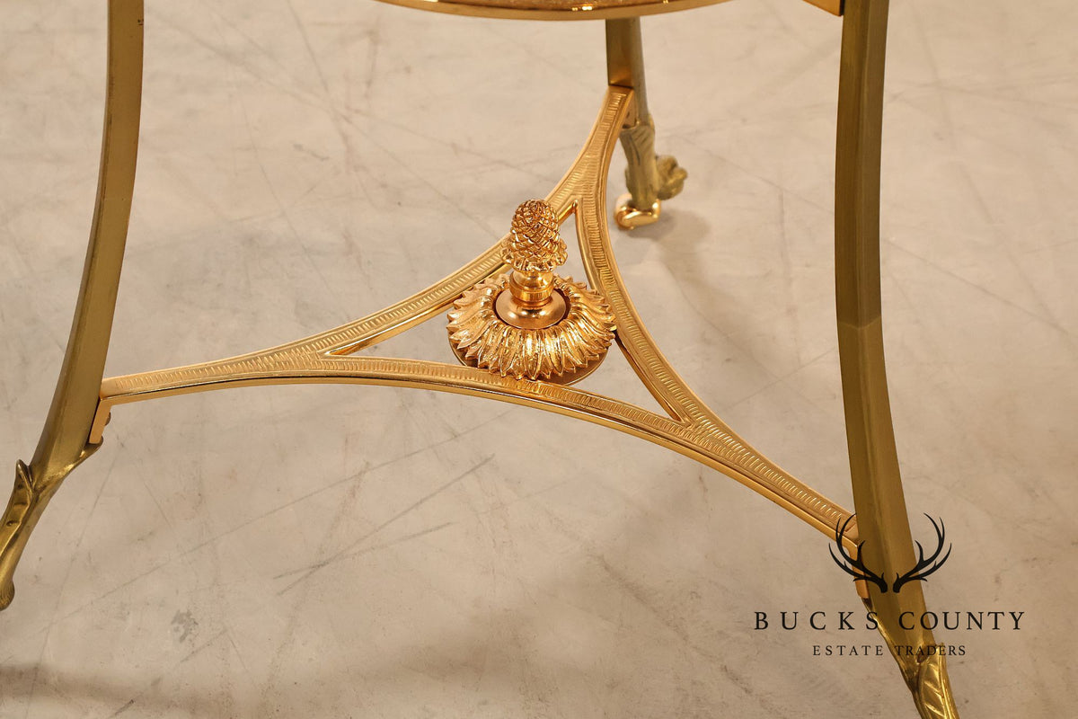 Neoclassical Style Pair of Marble Top Gueridon Side Tables