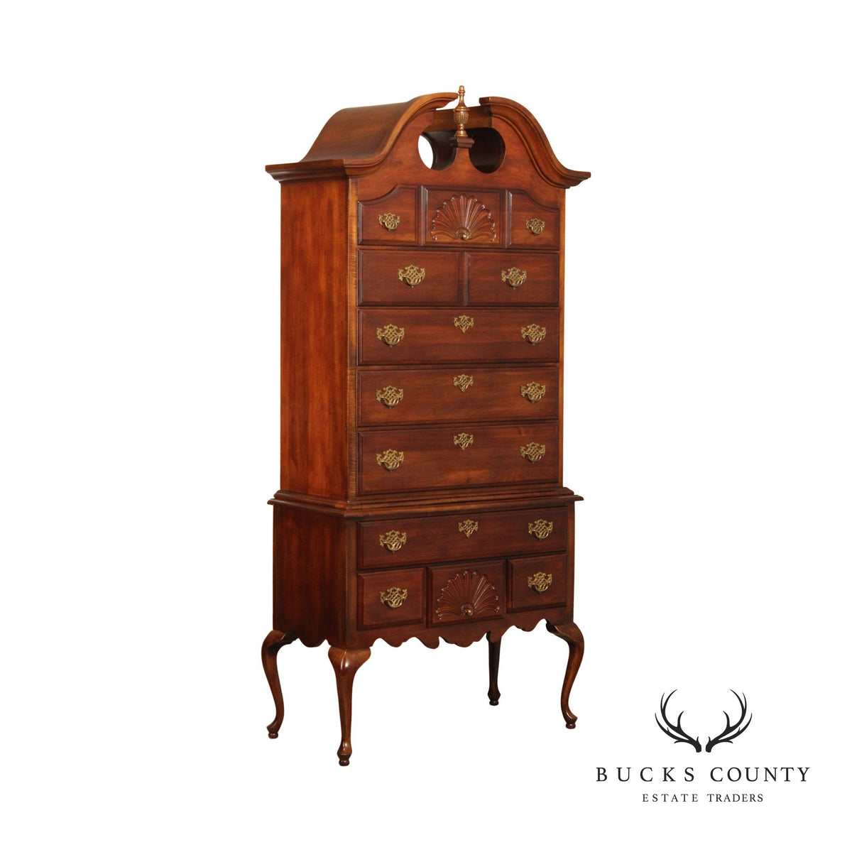 American Drew Queen Anne Style Cherry Highboy Chest