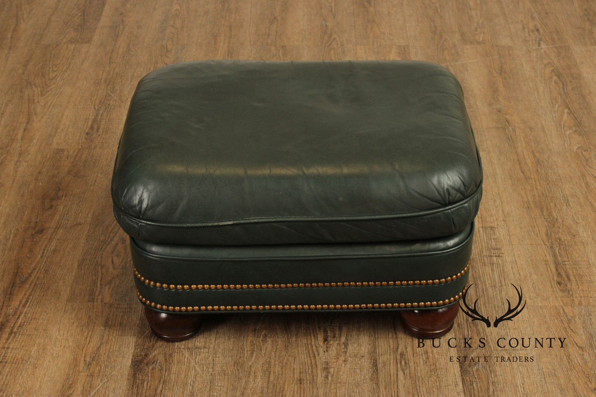 Hancock and Moore Leather Recliner Lounge Chair and Ottoman