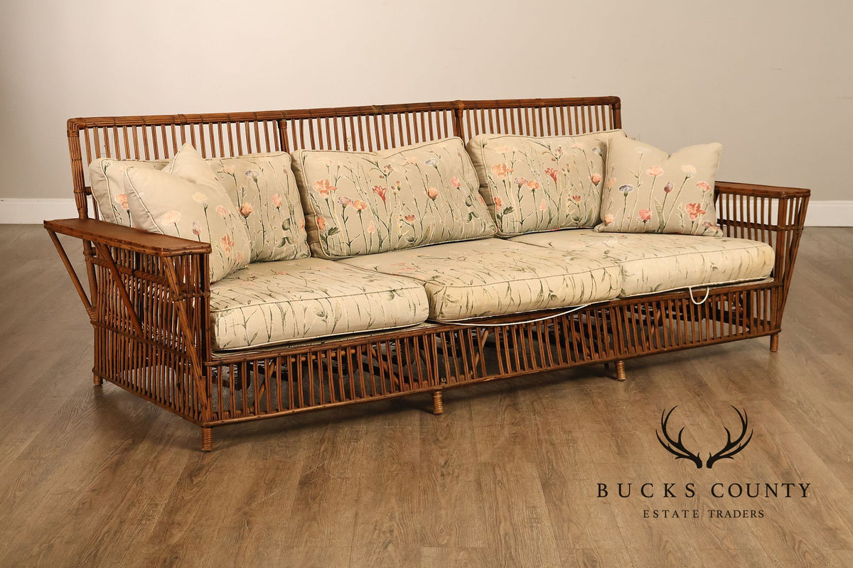 Antique Split Reed Rattan Sofa