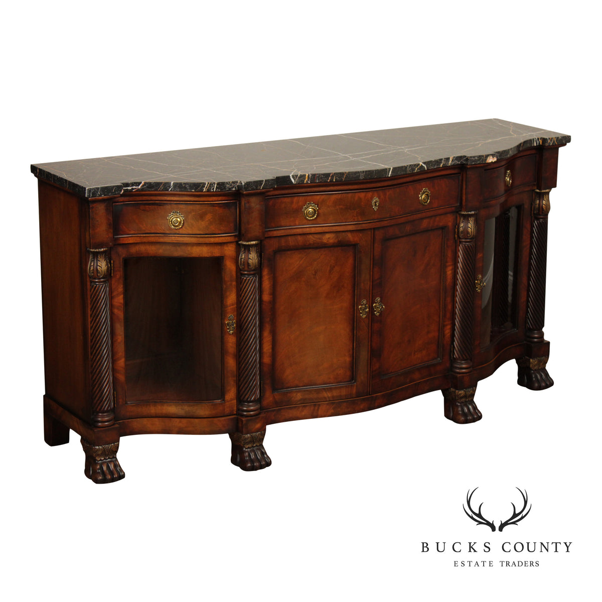 Henredon Historic Natchez Collection Marble Top Mahogany Sideboard