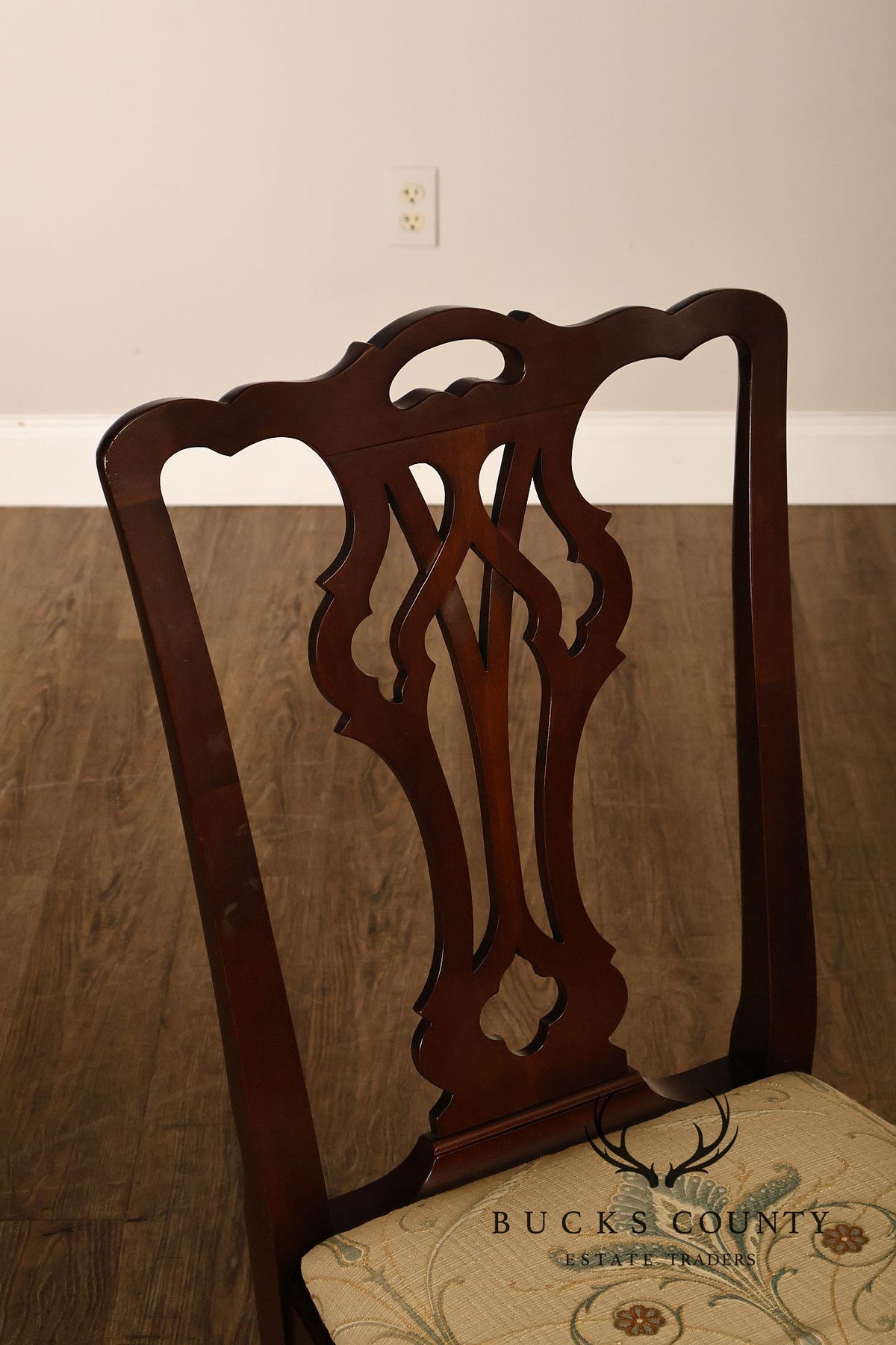 Statton Chippendale Style Set of Six Cherry Dining Chairs