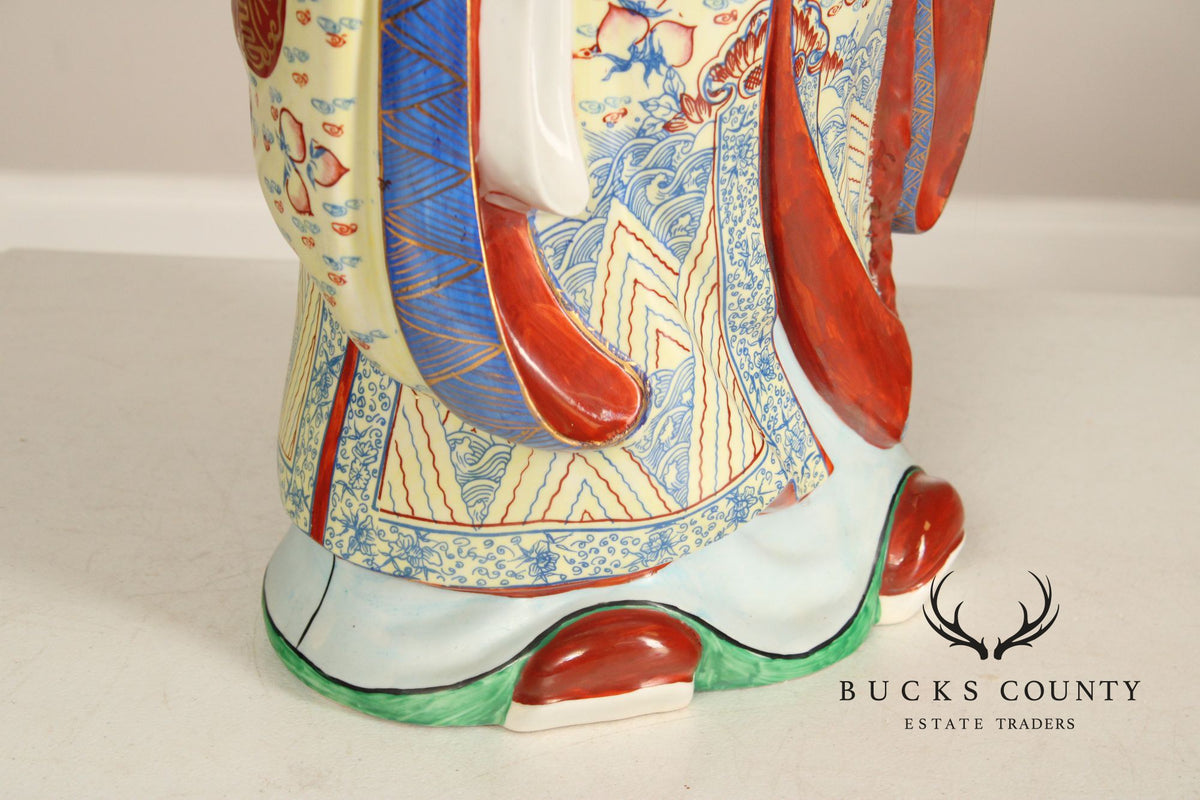 Set Of 3 Chinese Porcelain Fu Lu Shou Immortal Figurines