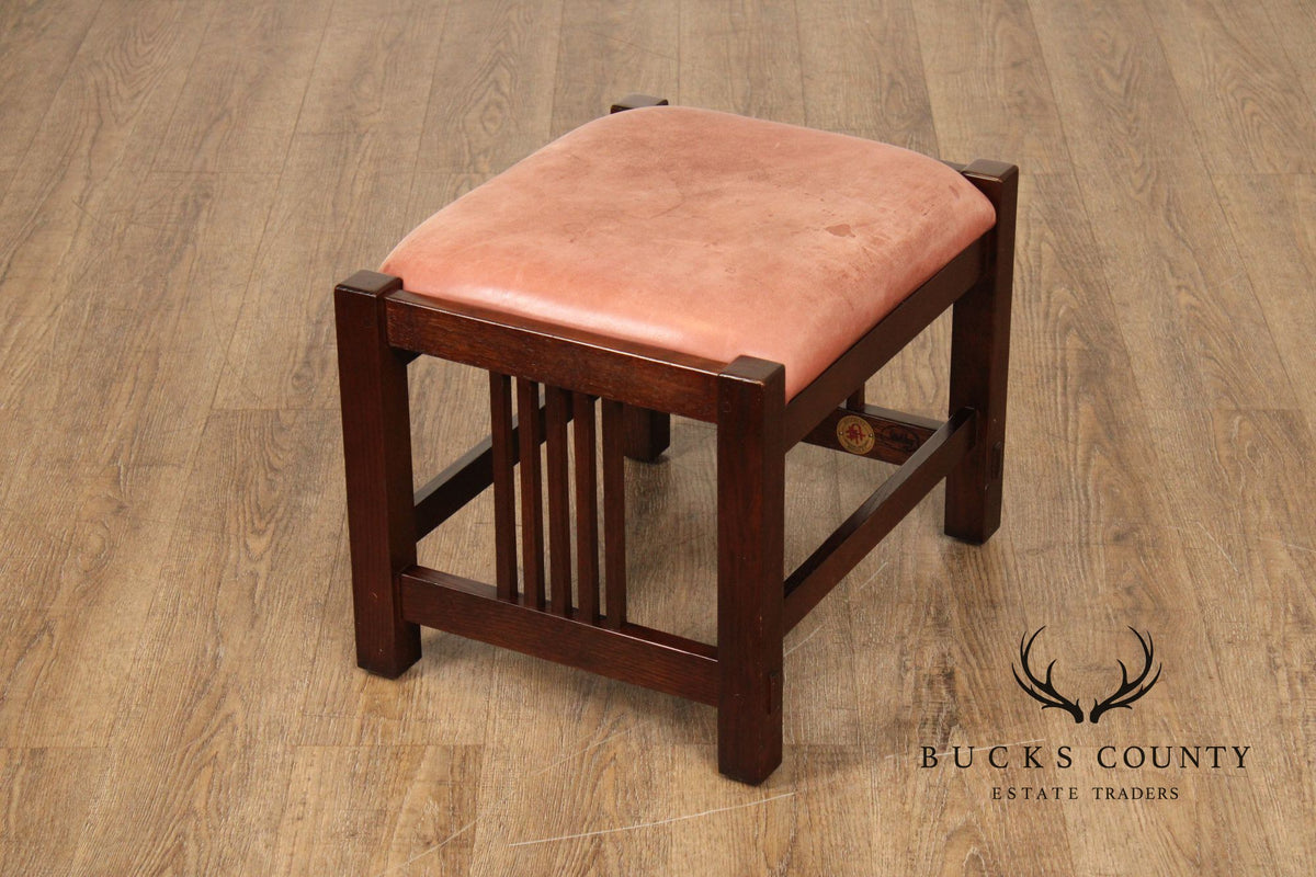 Stickley Mission Collection Oak and Leather Footstool