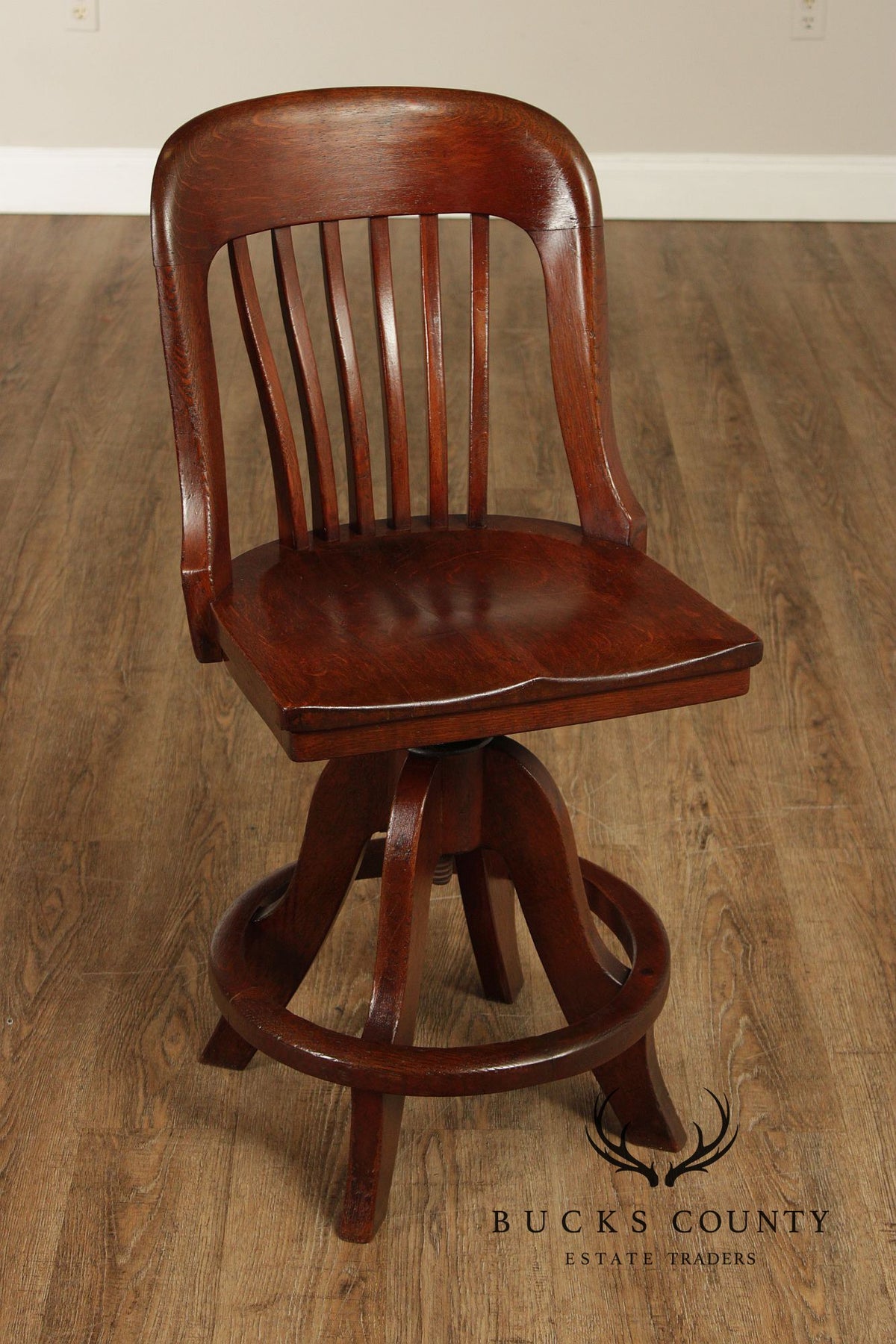 B.L. Marble Chair Antique Oak Swivel Clerk or Drafting Chair