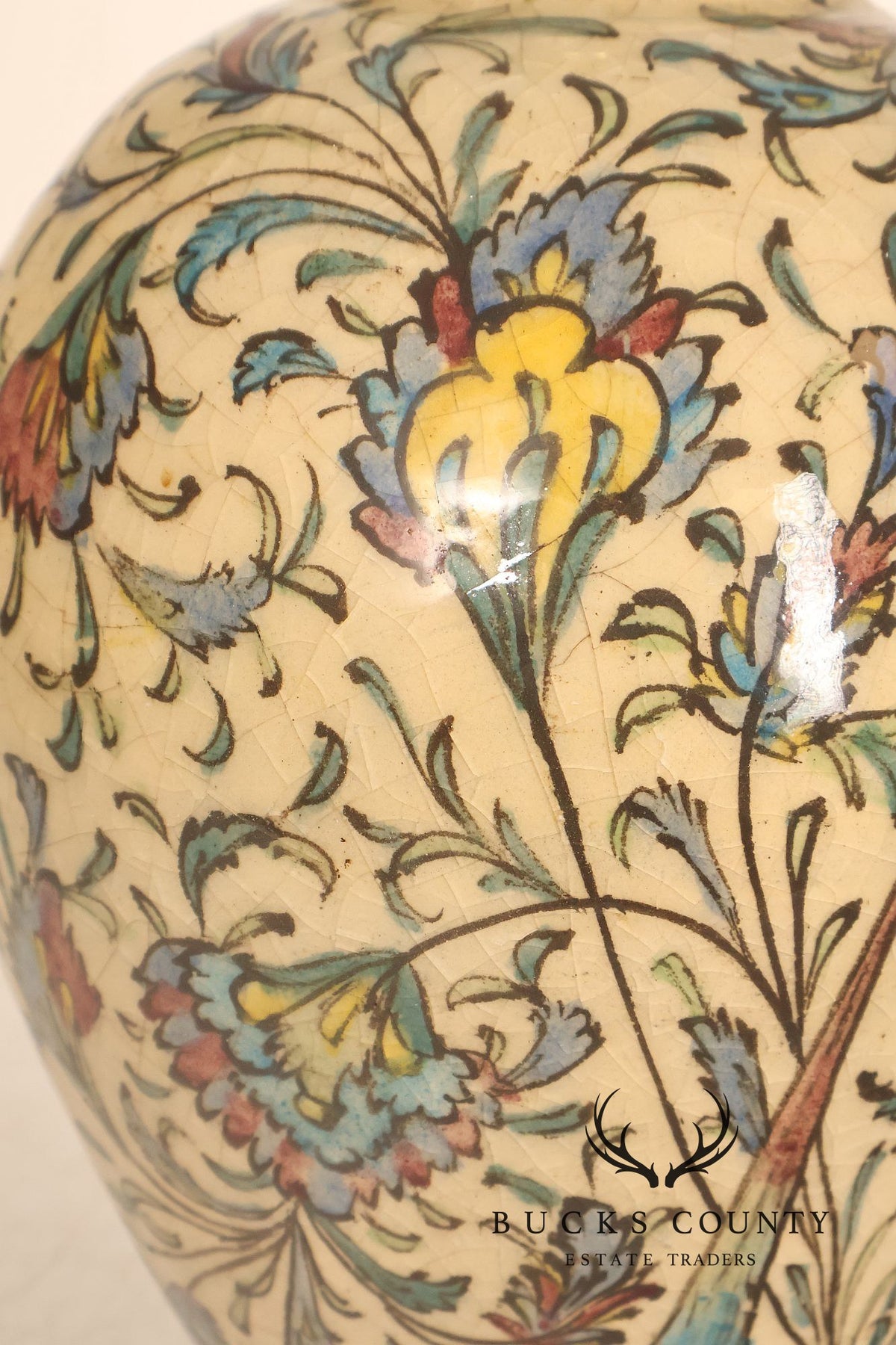 Qajar-period Persian vase was converted into a table lamp