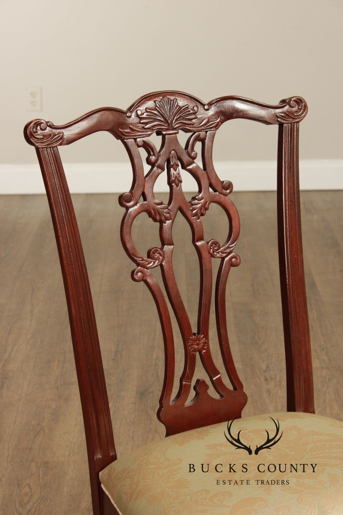 Ethan Allen 18th Century Mahogany Collection Set Of 8 Chippendale Style Dining Chairs