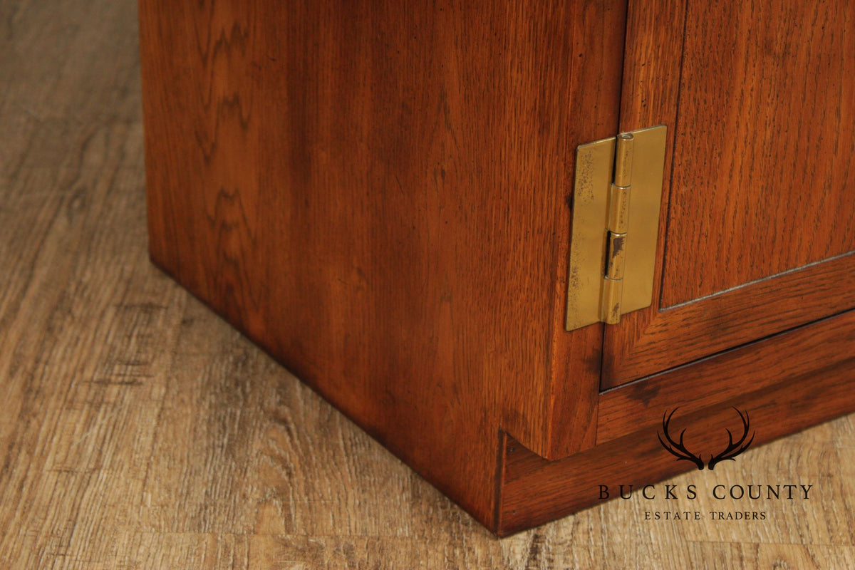 Henredon Campaign Style Oak Cabinet