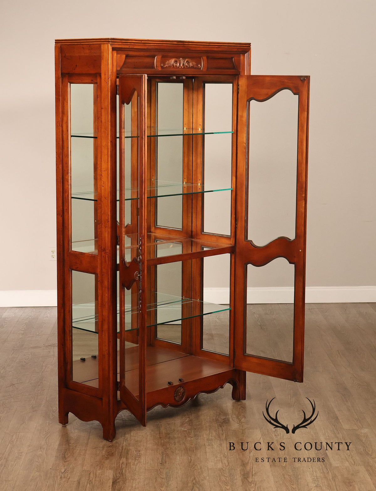 Hickory White Chateau Collection French Style Bunching Curio Cabinet