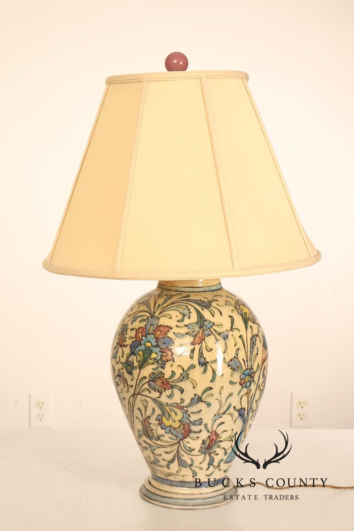 Qajar-period Persian vase was converted into a table lamp