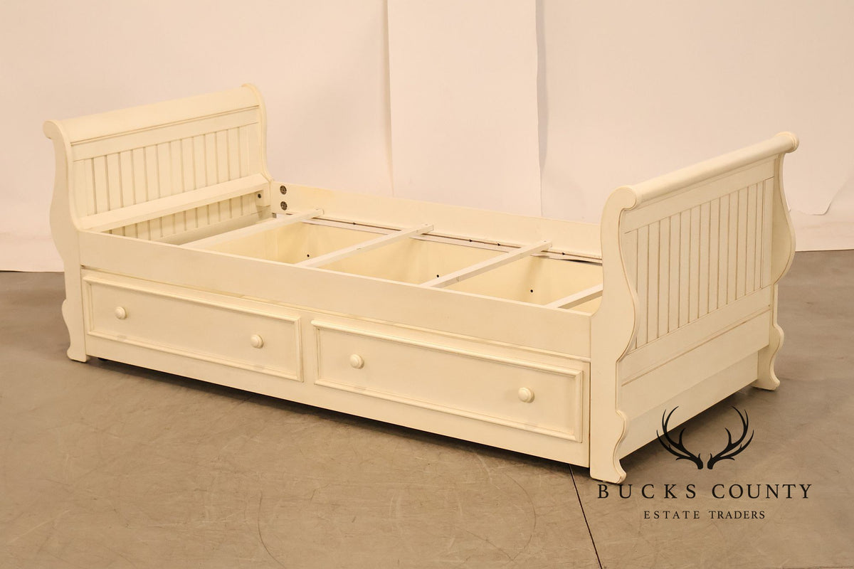 Ethan Allen Painted Beadboard Trundle Daybed
