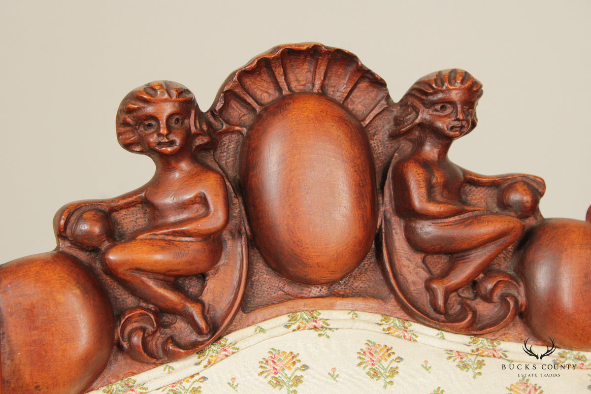 Antique Victorian Figural Carved Armchair