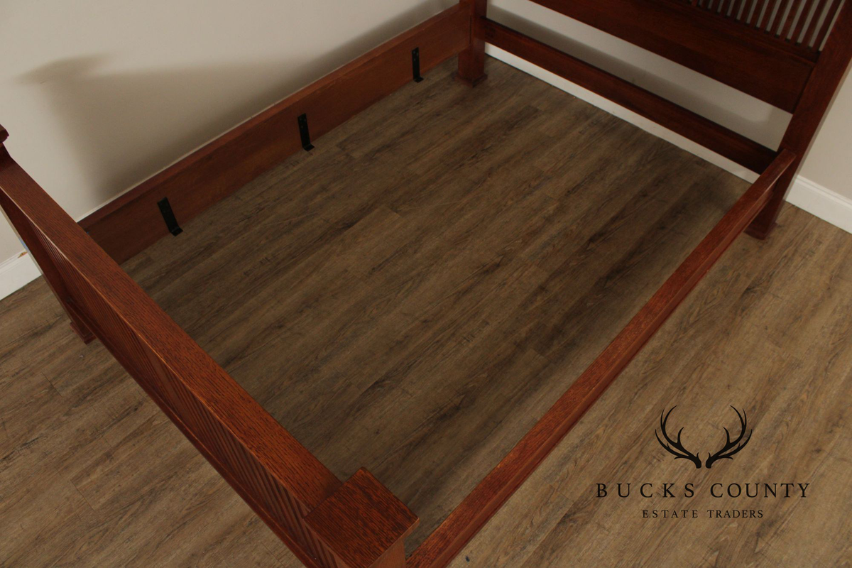 Stickley Mission Collection Queen Size Oak Prairie Spindle Bed