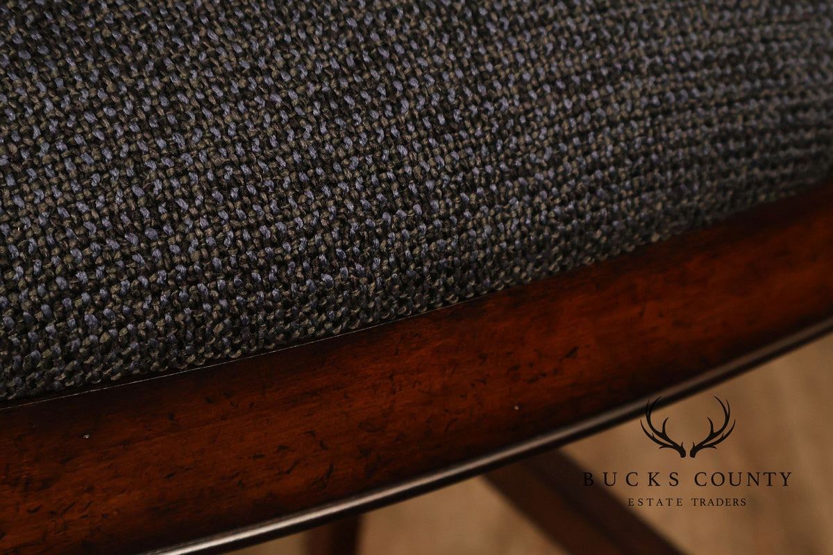 Contemporary Pair of Upholstered Bar Stools