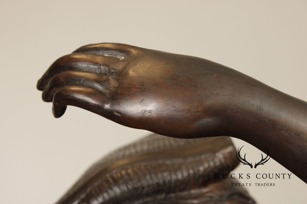 August Moreau Large Patinated Bronze Statue of a Dancer