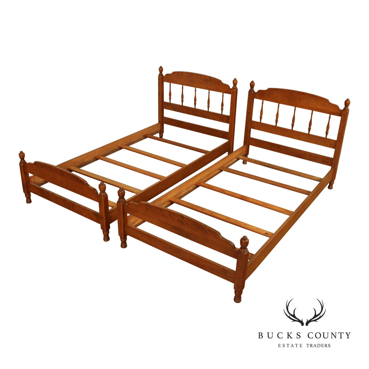 Ethan Allen Vintage Pair Of Maple Twin Size Beds
