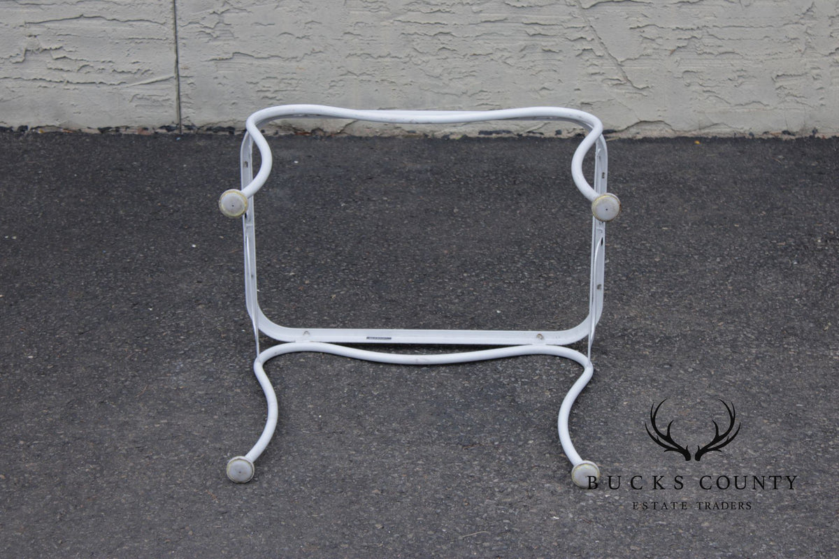 Woodard Glass Top Wrought Iron Patio Side Table