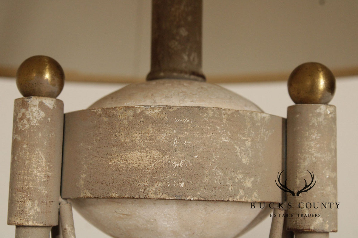 Neoclassical Style Pair of Travertine Table Lamps