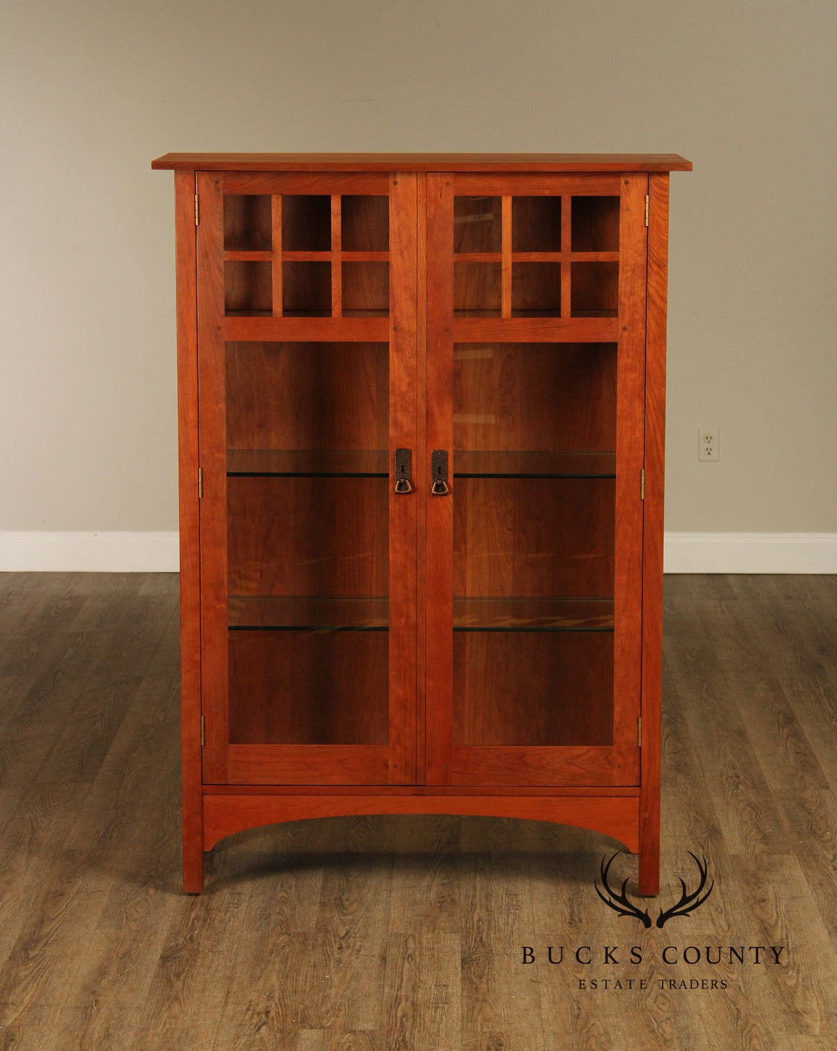 Stickley Mission Collection Cherry Two Door Display Cabinet