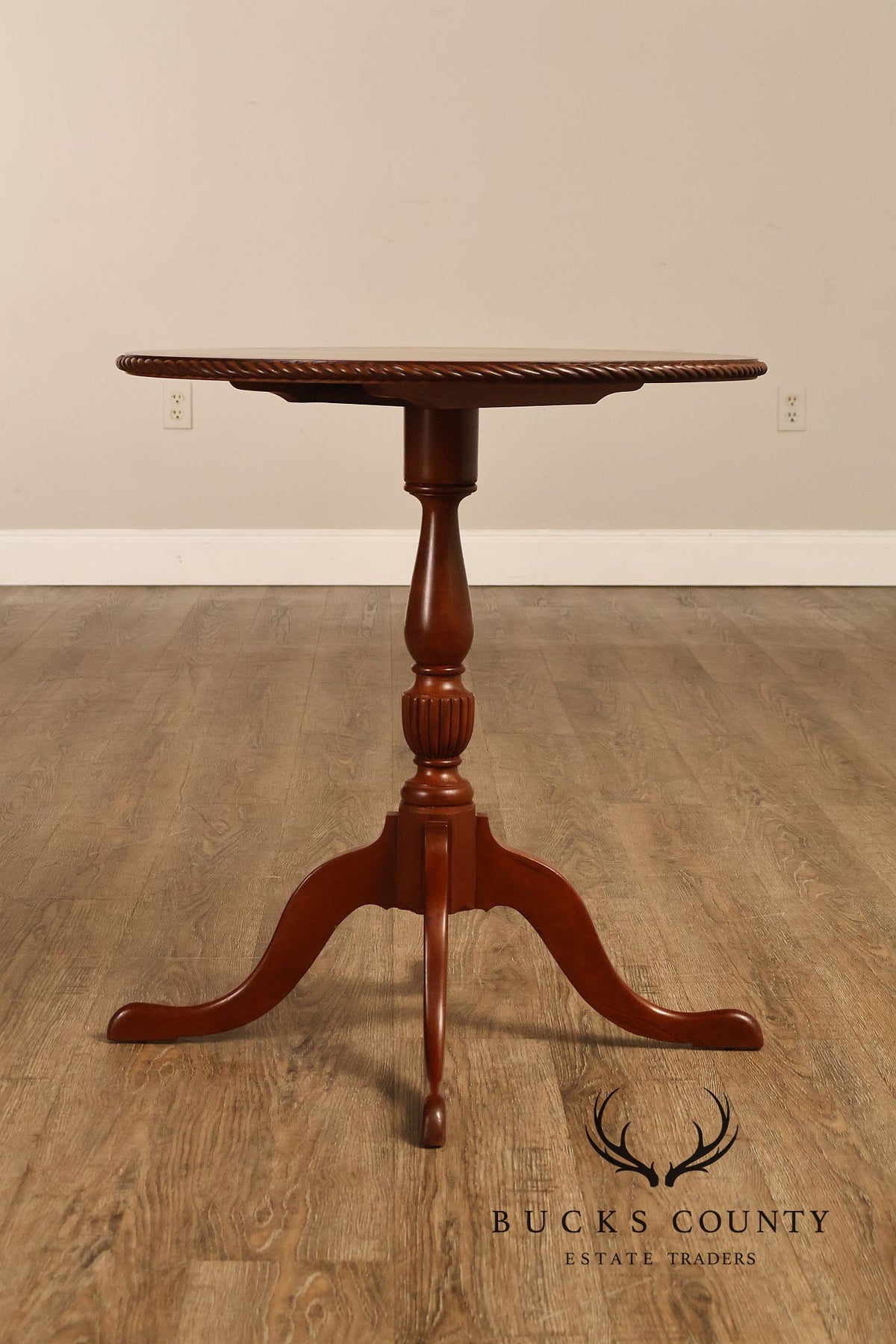 The Hillcrafters Guild Solid Cherry Tilt Top Tea Table