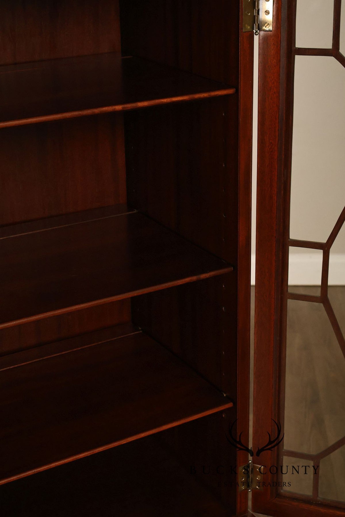Vintage Federal Style Mahogany Two-Drawer China Cabinet