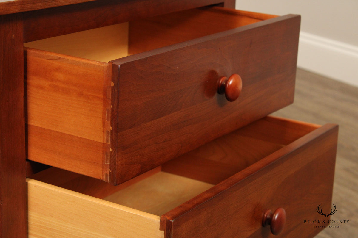 Ethan Allen American Impressions Pair Of Cherry Two-Drawer Nightstands