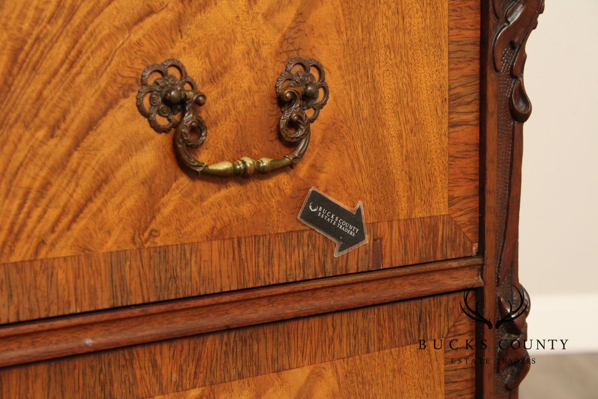 Georgian Style Carved Mahogany Commode