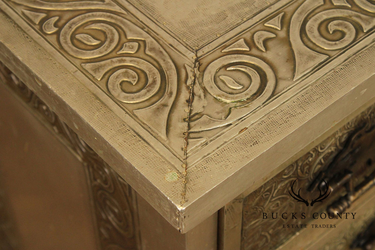 Vintage Embossed Metal Chest of Drawers