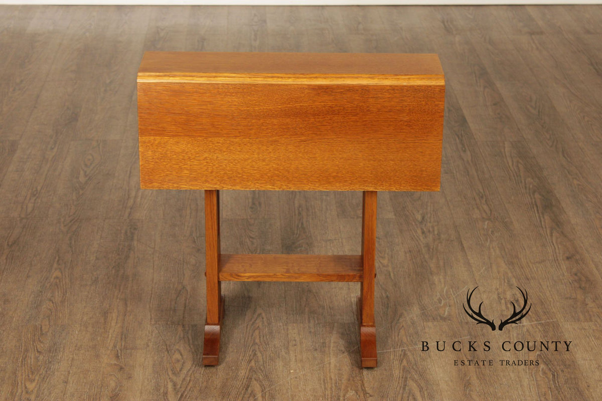 Stickley Mission Collection Oak Drop Leaf Side Table