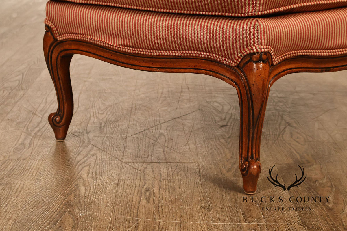 Ethan Allen French Louis XV Style Armchair and Ottoman