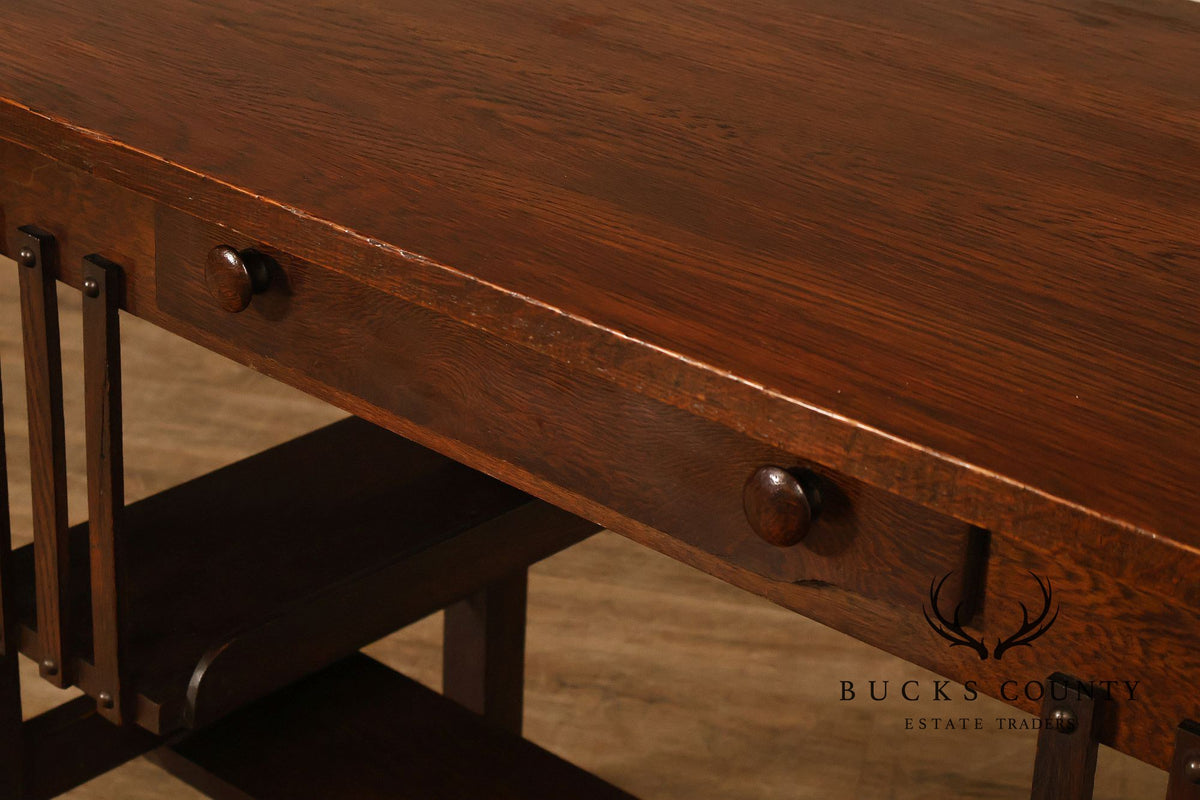 Antique Arts And Crafts Mission Oak Desk