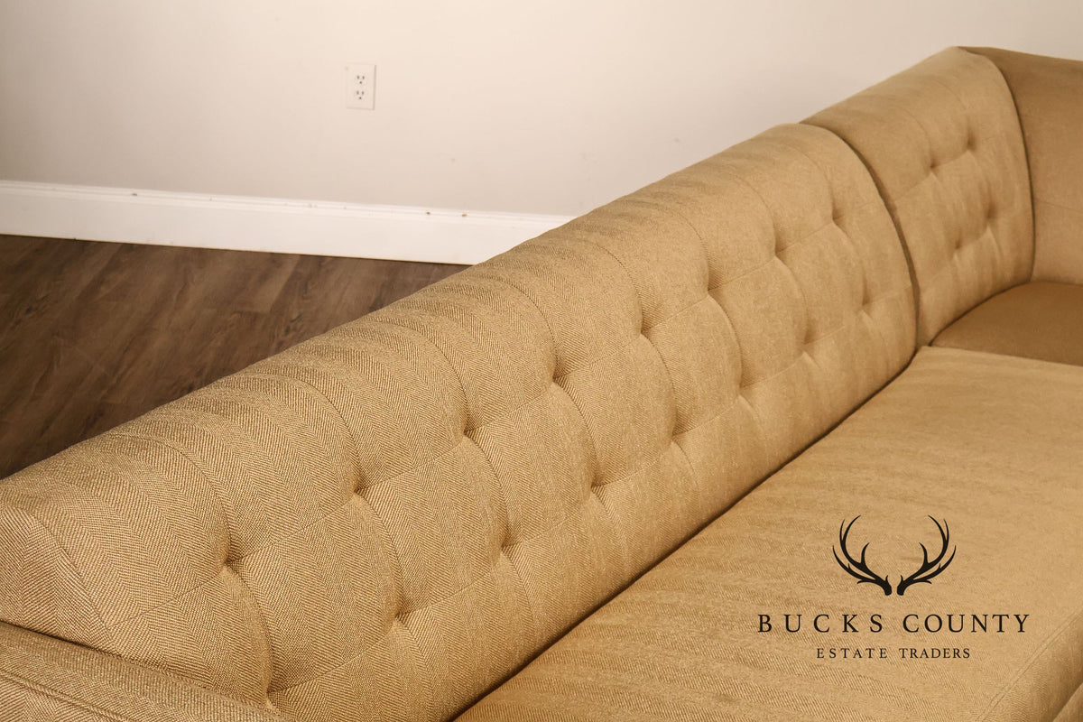 Sherrill Furniture Contemporary Modern Tufted Upholstered Sectional Sofa