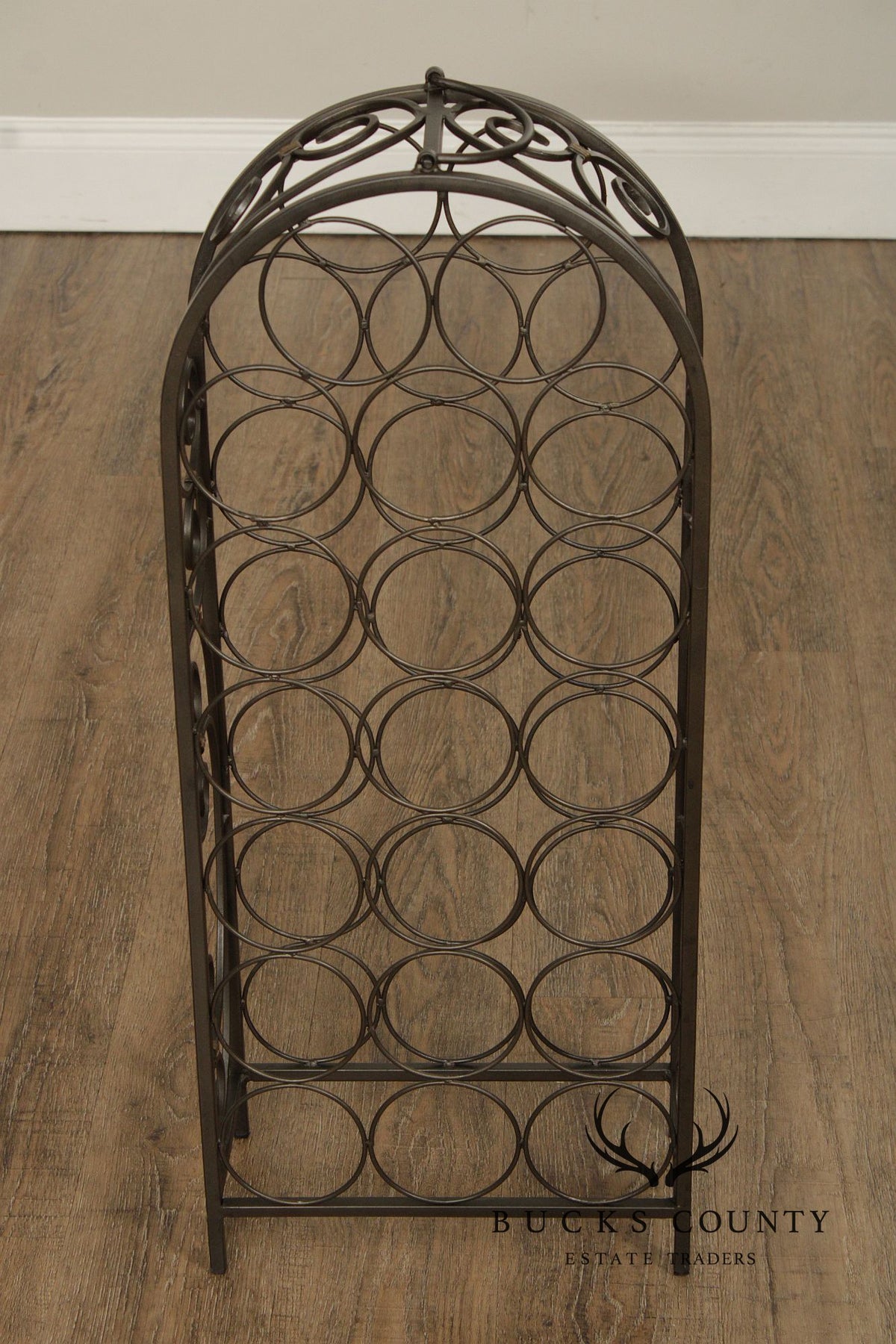 Arched 20-Bottle Iron Wine Rack