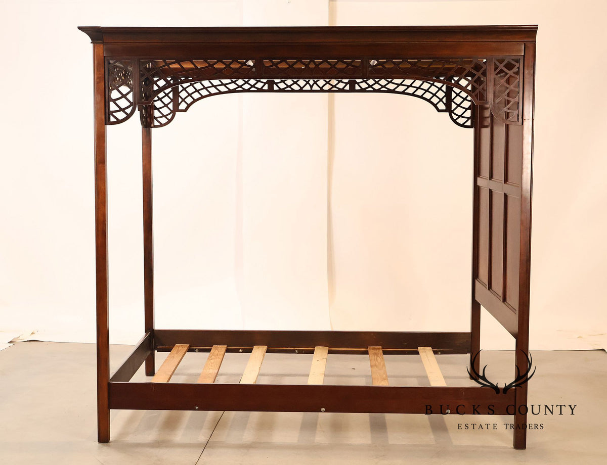 National Mt. Airy Queen Cherry Four Poster Canopy Bed Frame