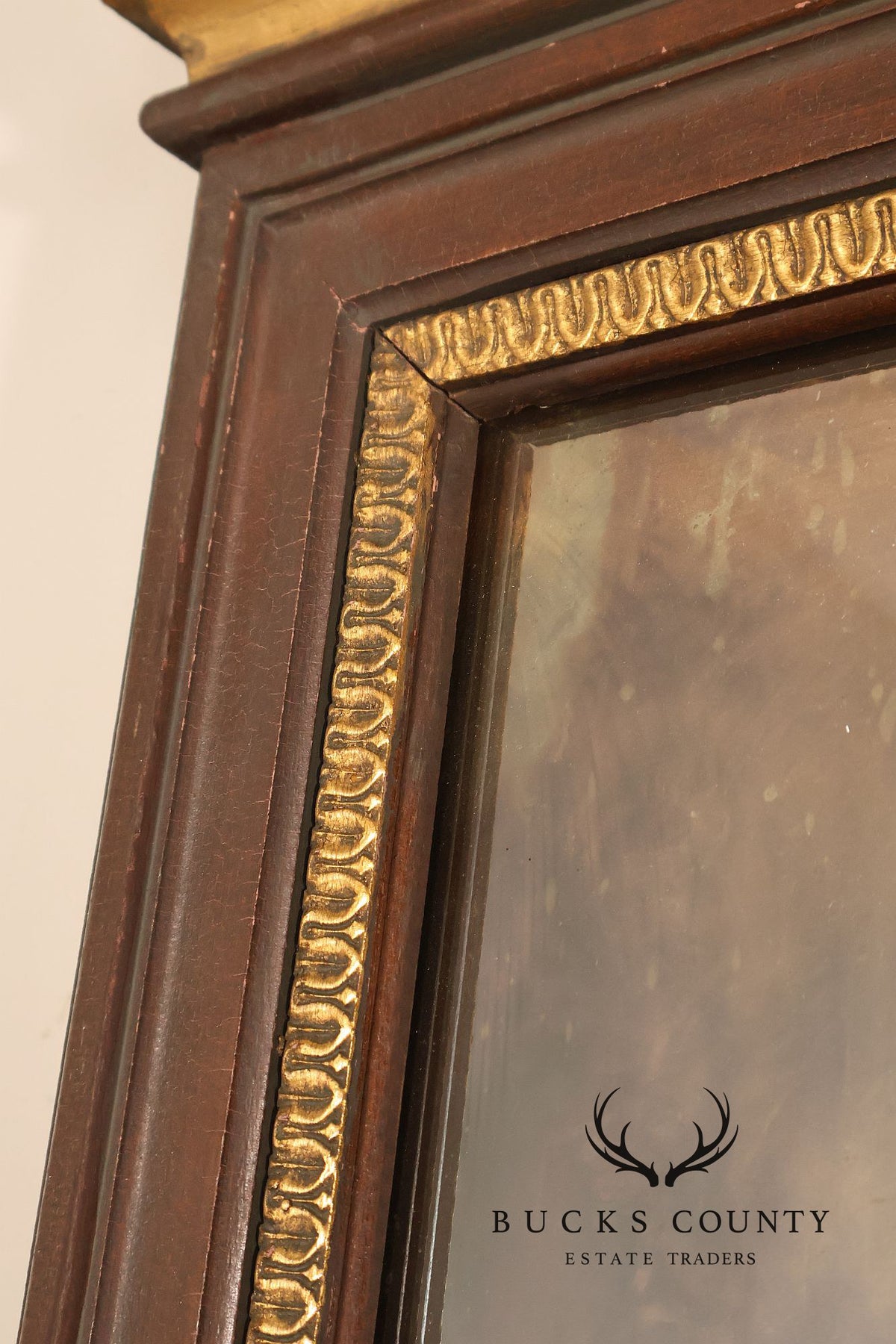 Pair Of Decorative Mirrored Wall Columns With Gilt Carved Capitals By Francisco Hurtado