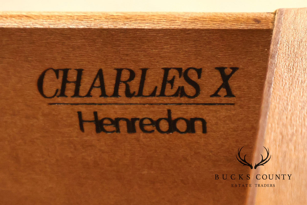 Henredon 'Charles X' Pair of Burlwood Nightstands