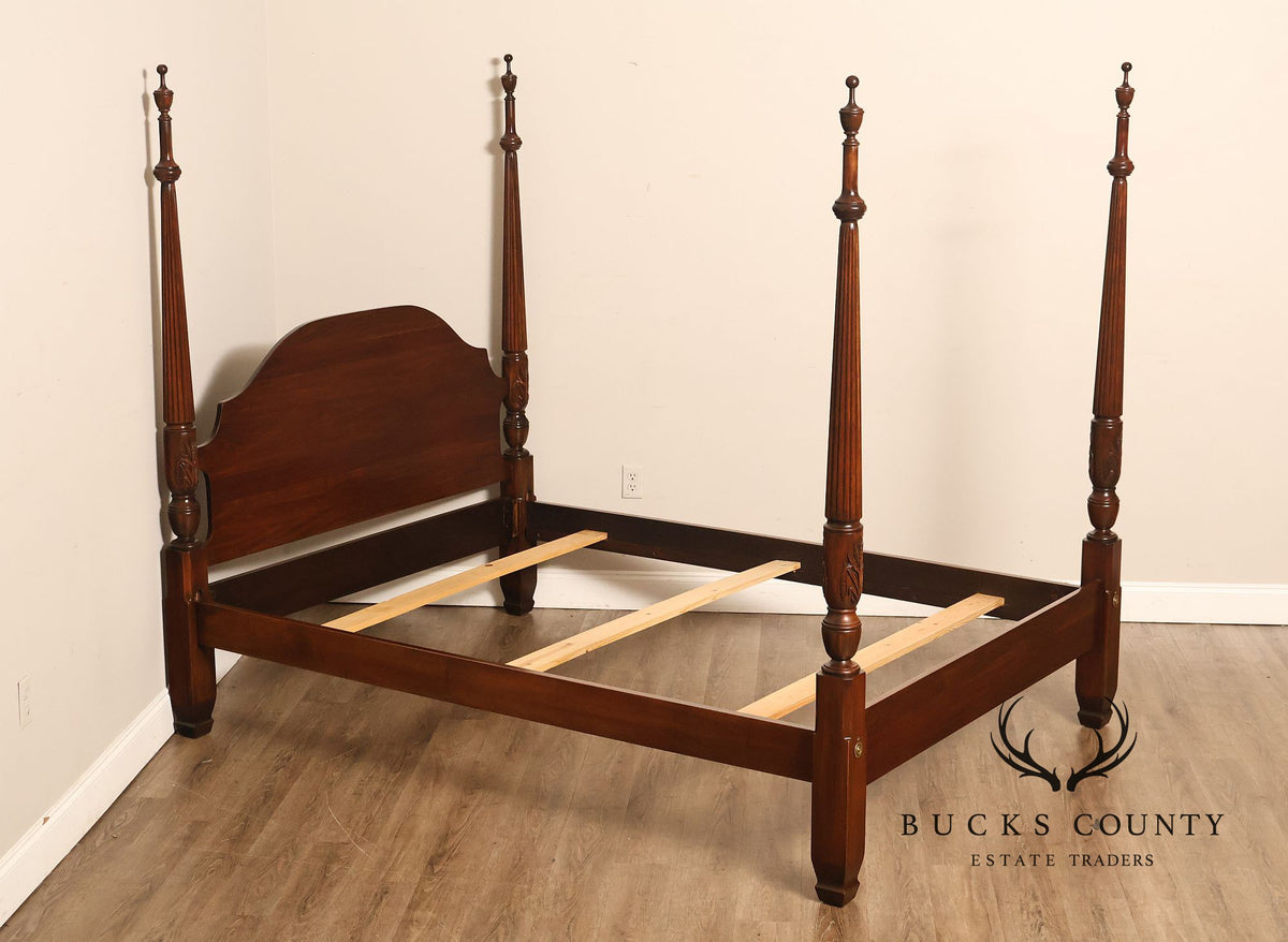 Harden Traditional Carved Cherry Queen Poster Bed